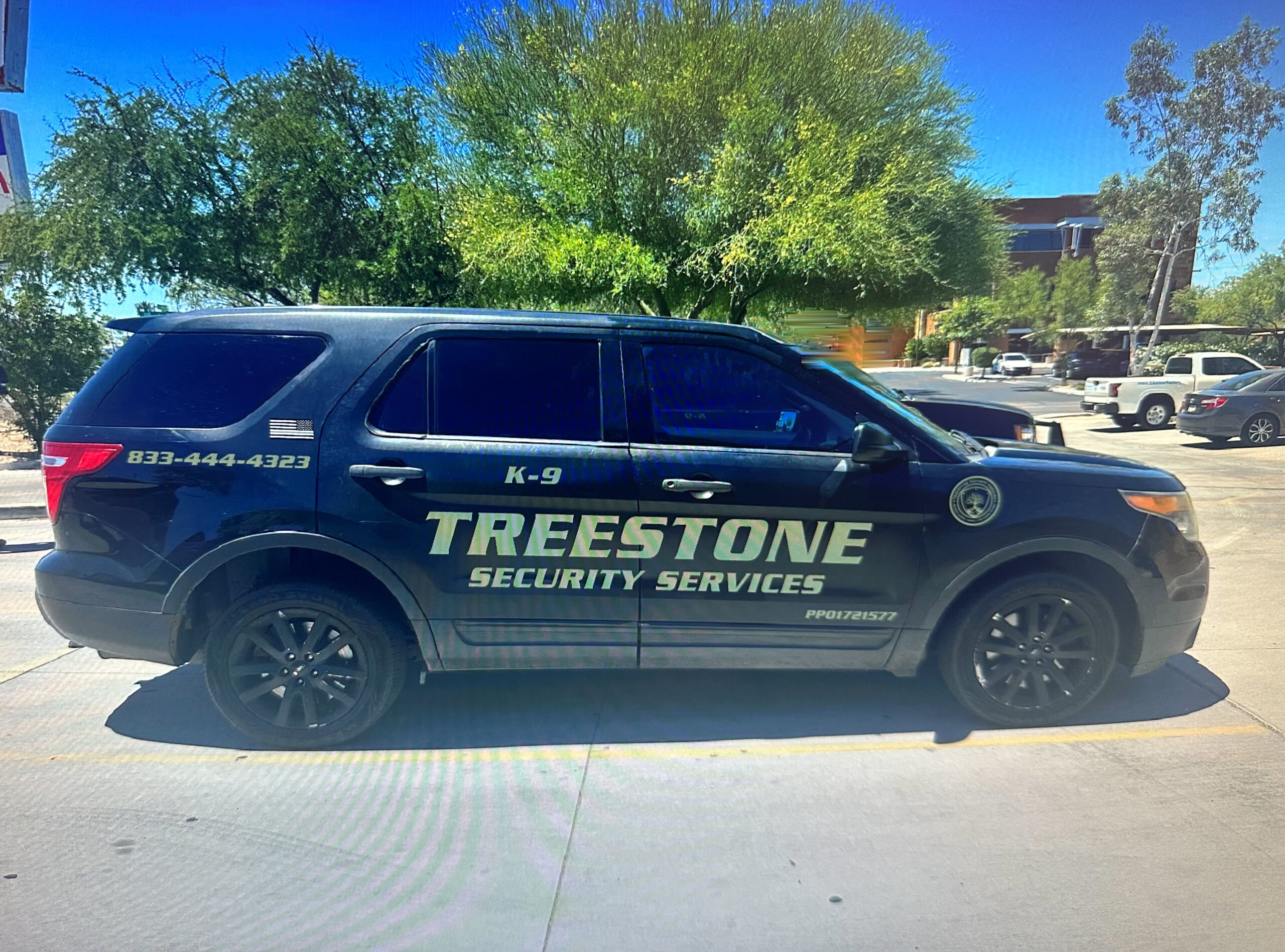 TreeStone Security Services Mobile Car Patrol Vehicle